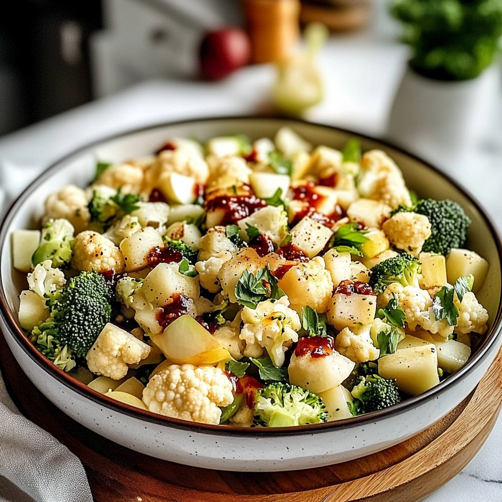 Apple Broccoli Cauliflower Salad Recipe