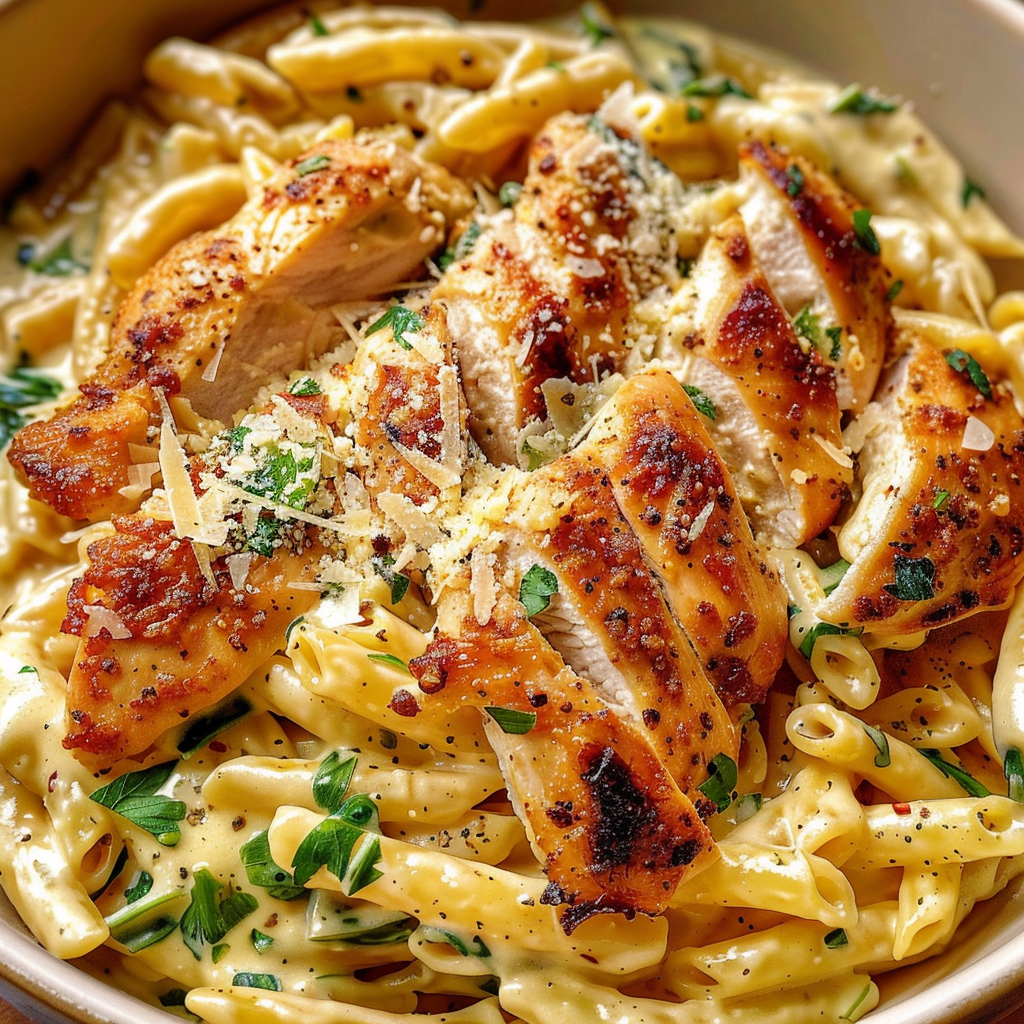 Creamy Garlic Parmesan Chicken Pasta 