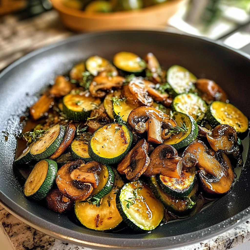 Pan-Fried Zucchini and Mushrooms Recipe