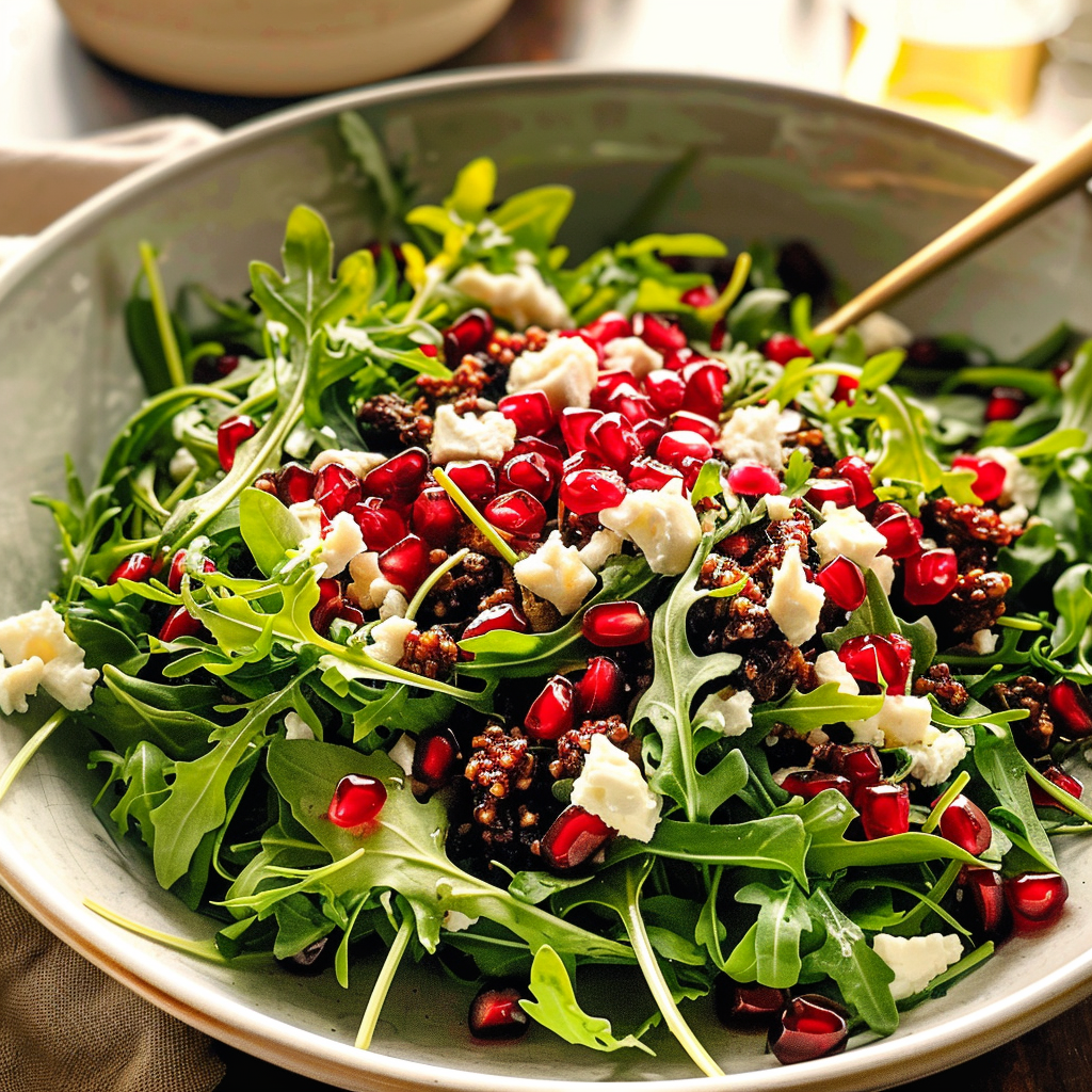 Pomegranate and Goat Cheese Arugula Salad