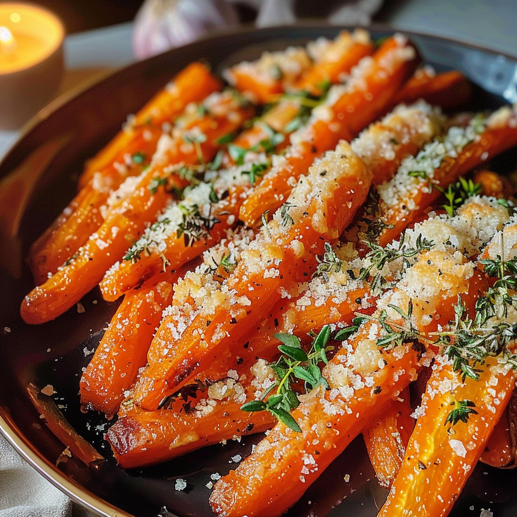 Roasted Garlic Parmesan Carrots